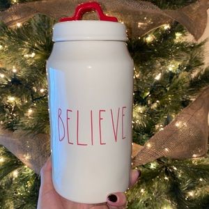 Rae Dunn Believe Canister